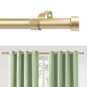 MaKefeile Classic 64 Inch Gold Curtain Rods Heavy duty Single Curtain Rod for Windows,1 Inch Diameter
