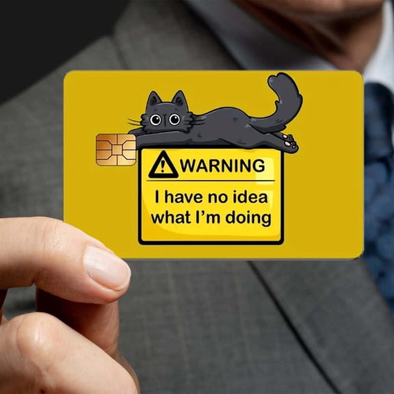 MaPctSy Cute Cat Vinyl Credit Card Sticker,Waterproof Bank Card Skin 4 Pack