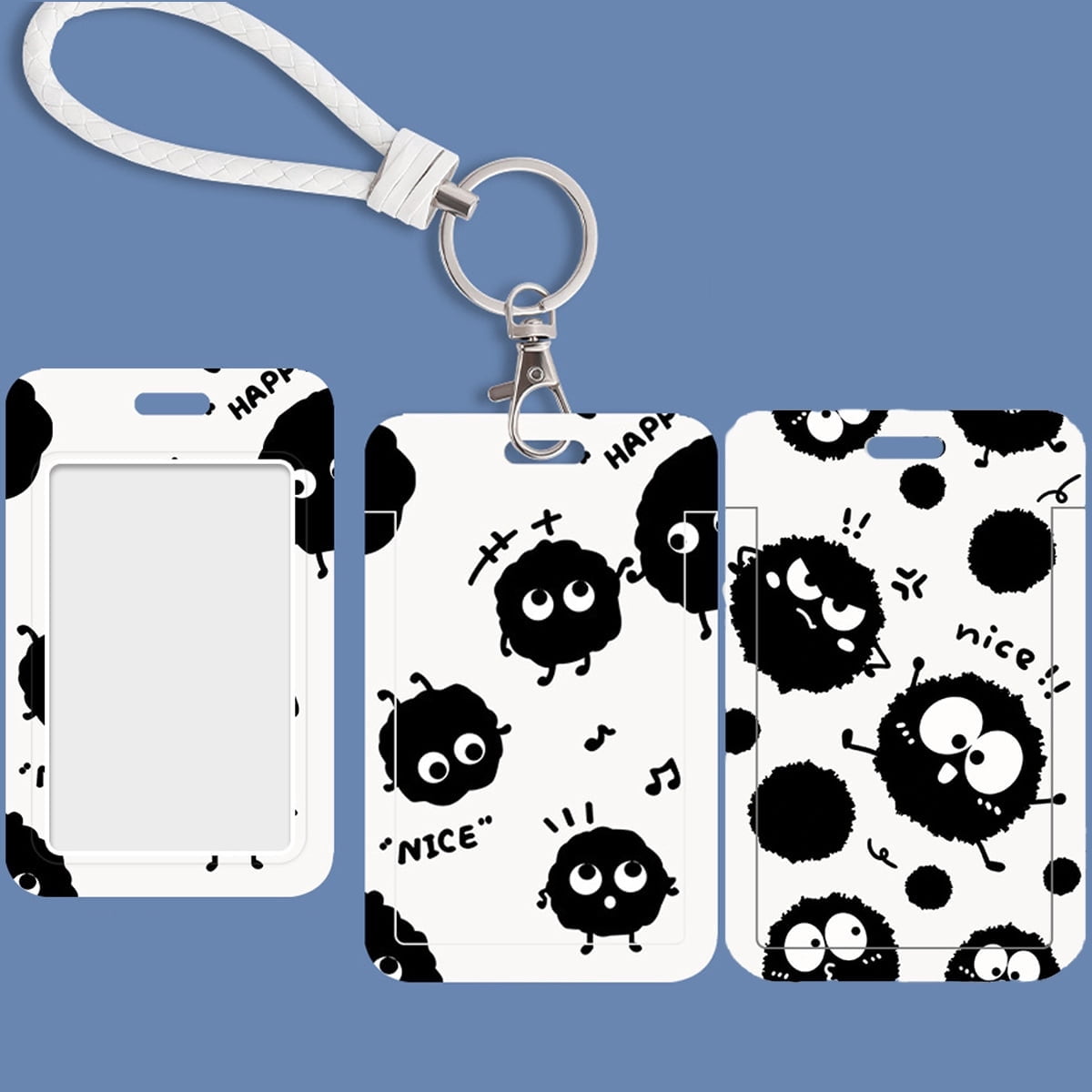 MaPctSy ID Card Badge Holder Keychain, Vertical, Cute Soot Sprite ...
