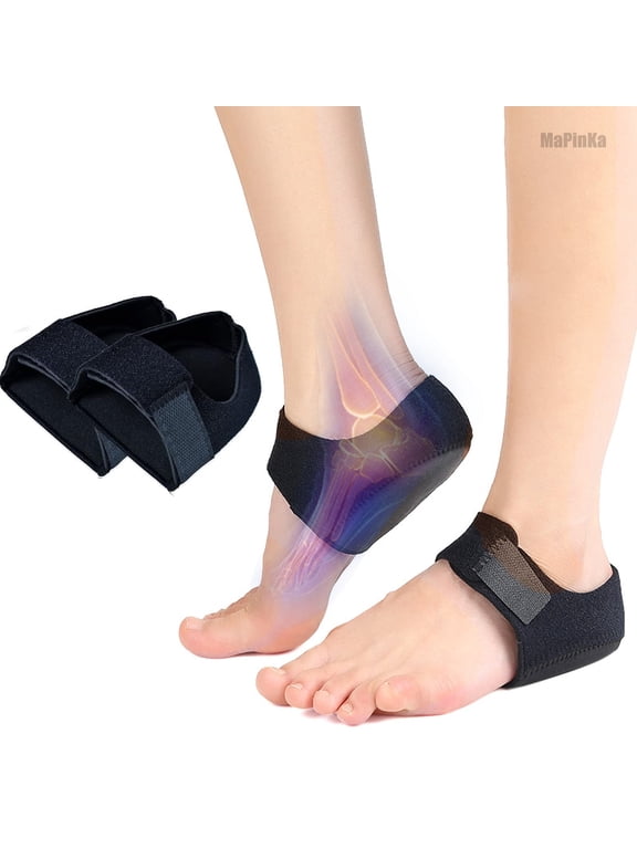 2 PCS Heel Protectors - Heel Pads for Heel Pain from Plantar Fasciitis, Heel Spur, Tendinitis & Cracked Heels - Soft Gel Cushion for Maximum Support & Shock Absorption
