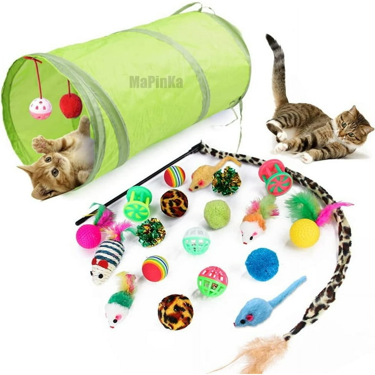 MaPinKa 21 PCS Cat Toys Set Interactive Keep Your Indoor Cats