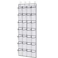 MaPinKa Mesh Pocket-28 Mesh Non Woven Diamond Mesh - Shoe and Toy Storage Hanging Bag for Organizing and Storing Items Behind the Door - Suitable for Various Wall Hanging Scenarios（White）
