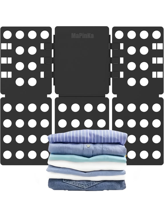 Shirts Clothes Folder - T Shirt Folding Board, Easy and Fast for Kid and Adult to Fold Clothes - Shirt Folder Laundry Organizer Black