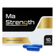MaStrength Botanical Supplement Capsules for Men with Horny Goat Weed, Tongkat Ali, Panax Ginseng & Maca Root, Travel Pack, 10 Capsules