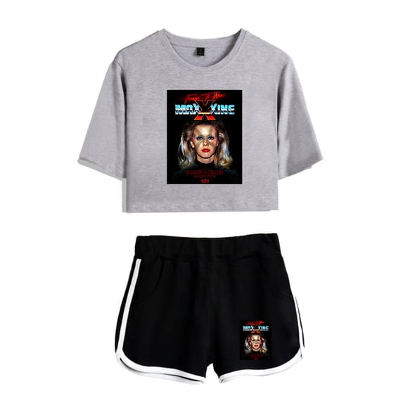 MaXXXine Movie Tee Shorts 2 Piece Sets Casual Women Trucksuit Streetwear Tops Shorts