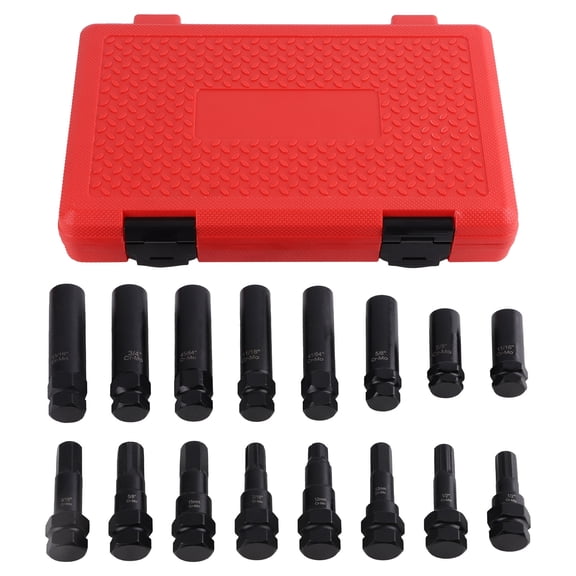 Maxpeedingrods 16PCS Master Wheel Locking Lug Key Set, Wheel Lock Removal SKT Tool Kit