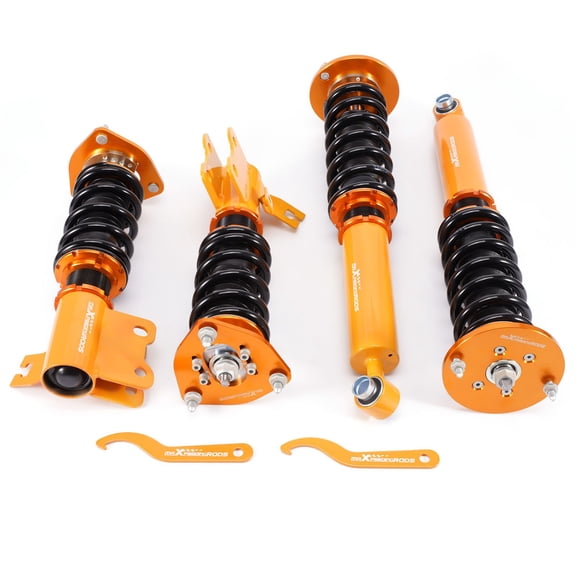 MaXpeedingrods Adjustable Coilover Lowering Kit for Nissan 240SX S14 1995-1998, Suspension Strut Assembly with Camber Plate & Pillow Ball Mount, SKU 65523541, Front & Rear