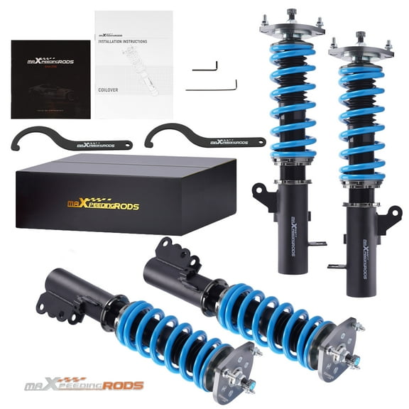MaXpeedingrods Coilover for Hyundai Tiburon 2003-2008, 24 Levels Damper Adjustable Coilovers Suspension Kit, Ride Height Adjustable Spring Shock Absorber Struts, T6 Upgarded Lowering Kits Blue