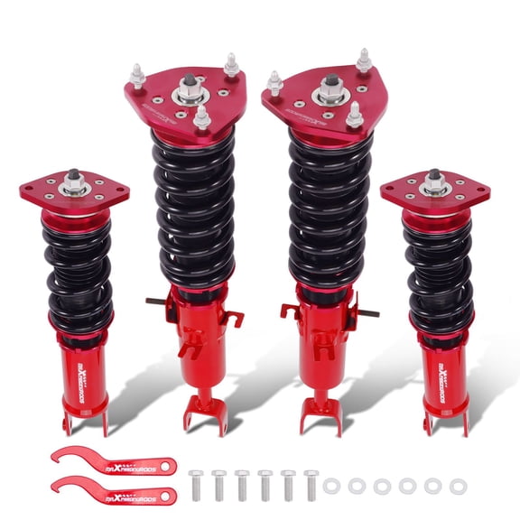 MaXpeedingrods Coilover Suspension Lowering Kit for Infiniti G35 Coupe/Sedan 2003-2007 RWD & Nissan 350Z Z33, Adjustable Ride Height, Pillow Ball Mounts, SKU 32161652