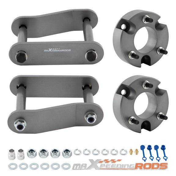 MaXpeedingrods Suspension Leveling Lift Kit 3" Front 2" Rear for Nissan Frontier 2005-2023, X-Terra 2005-2015, Suzuki Equator, Aluminum Strut Spacers & Steel Shackles, MXR02FXSY