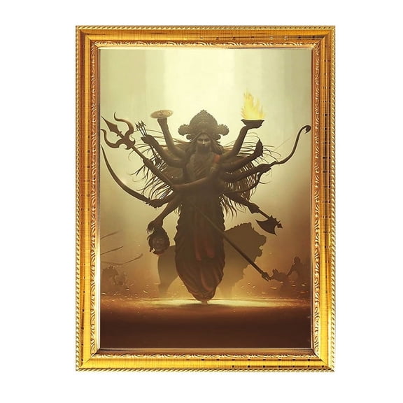 Maa Kali Goddess Photo Frame Hindu Worship Puja Temple House Warming Religious Wall Table 11.8X15.7