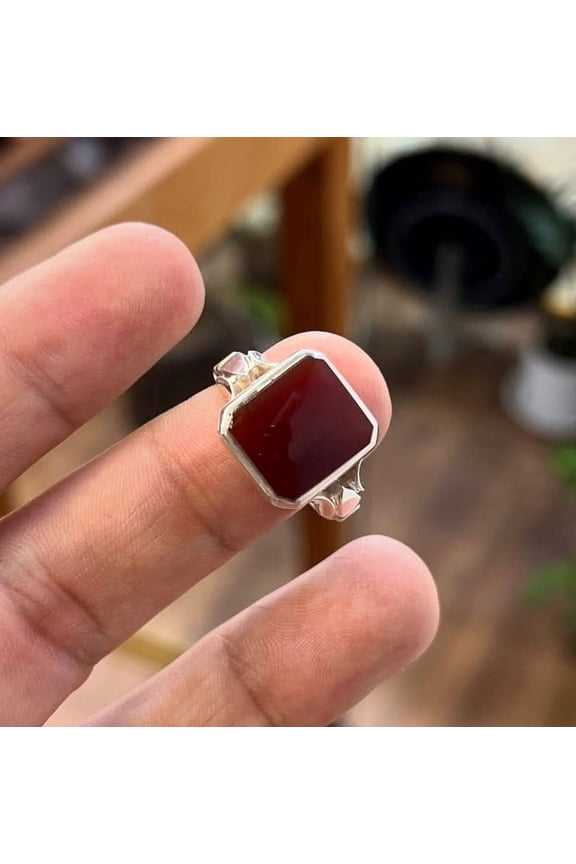 Natural Agate Ring,Sulemani Hakik,Unisex Rings, Natural agate, Statement rings, Sterling Silver handmade jewelry, Sulemani hakik, positive energy stone