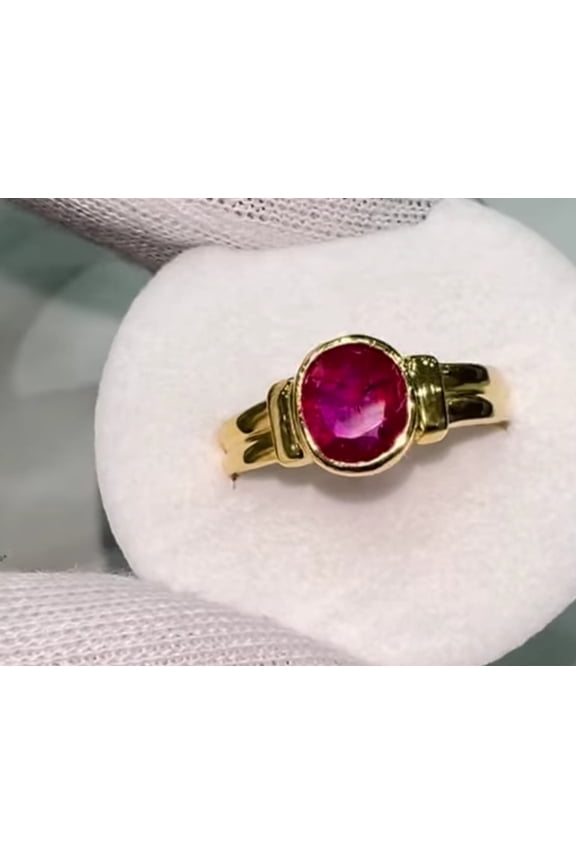 Natural Ruby Astrological Ring 14k Gold Plated 925 Silver Birthday Gift 8x10 mm 4.50 Ct. Birthstone Rings, Stacking Ring Hers, Gift For Him, Delicate Promise Ring for Her,