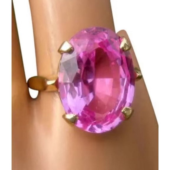 Maa Karni Pink SApphire Ring Wedding 9x11 mm 6.50 Ct. Wedding Rings, Thin Stacking Ring Hers, Gift For Her, Gift For Him Delicate Promise Ring for Her, Dainty Stackable Ring