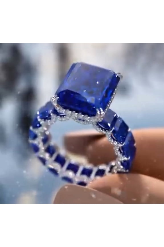 Tanzanite Ring,Royal Blue Color,Women Rings, Tanzanite Ring- Sterling Silver Cushion Cut Tanzanite Engagement Ring For Women-Promise Ring- December Birthstone Anniversary Gift Wedding Ring