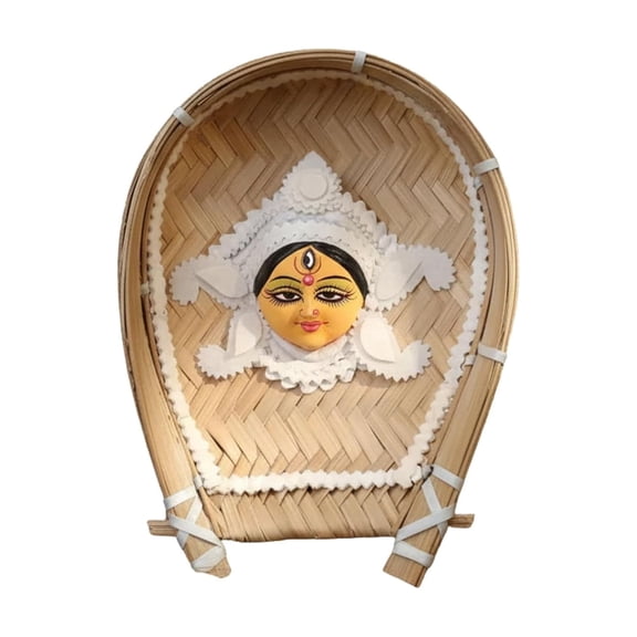 Maa Lakshmi Enterprise Durga Face Wall Decor, Shola pith Maa durga face in kulo wall hanging, Decorative Showpiece, Hindu Religious Art Dcor