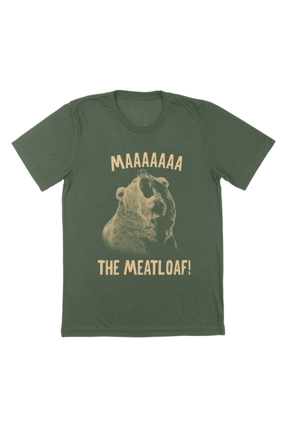 Maaa The Meatloaf Humor Graphic Military Green Mens T-Shirt