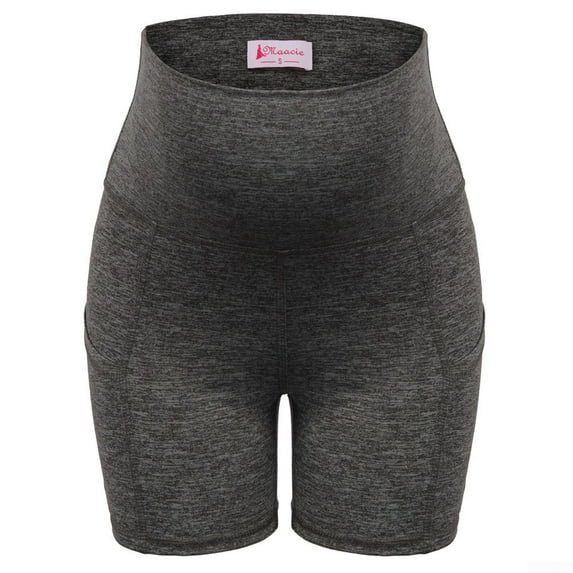 Maacie Ladies Maternity High Waist Tummy Control Yoga Workout Shorts Short New