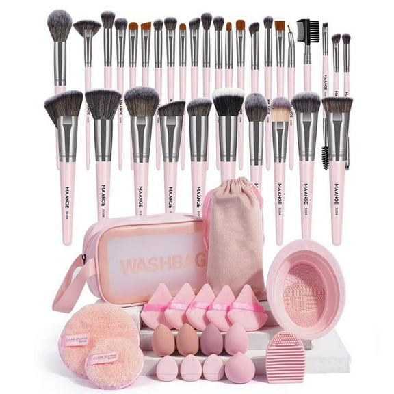 Maange Professional Makeup Tools, 51pcs/set Including 32 Makeup Brushes & 7 Puff & 8 Sponge & 1 Brush Cleaning Tool & Storage Bag & Toiletry Bag, Makeup Products, Makeup Tool Kit #TOP PICKS