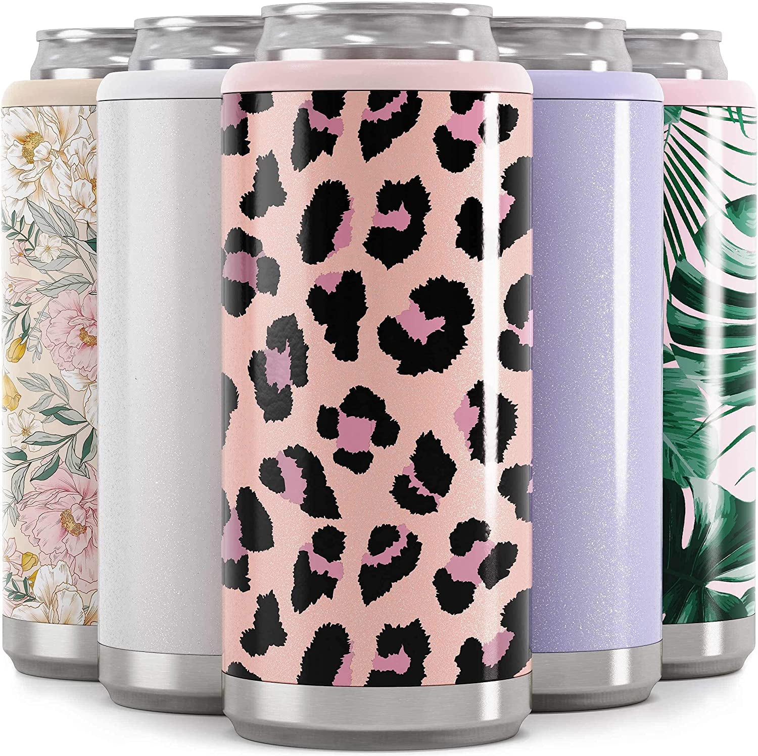  Maars Standard Can Cooler for Beer & Soda  Stainless Steel  12oz Beverage Sleeve, Double Wall Vacuum Insulated Drink Holder - Blush  Glitter: Home & Kitchen