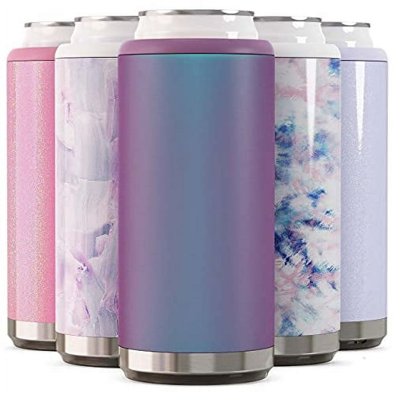 Maars Skinny Can Cooler for Slim Beer & Hard Seltzer Stainless Steel 12oz Sleeve, Double Wall Vacuum Insulated Drink Holder - Purple Haze