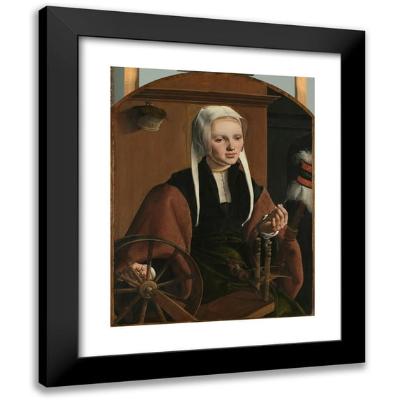 Maarten Van Heemskerck 15x18 Black Modern Framed Museum Art Print Titled - Portrait of a Woman, Possibly Anne Codde (1529)