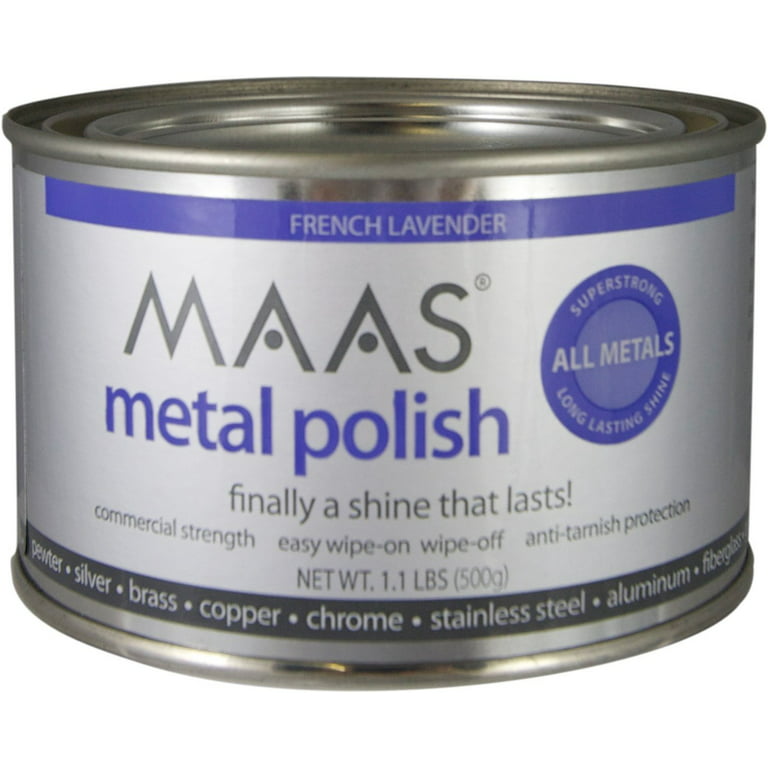 Metal polish,Maas-you can find this at Ace Hardware,the best