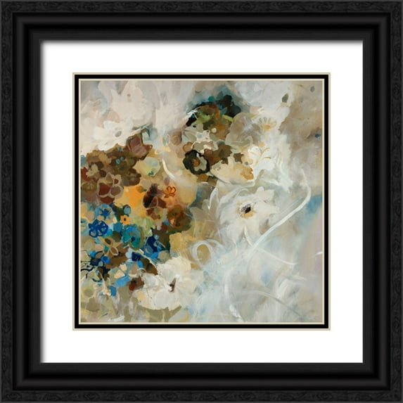 Maas, Jodi 12x12 Black Ornate Wood Framed with Double Matting Museum Art Print Titled - French Flowers