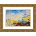 thumbnail image 1 of Maas, Jodi 18x13 Gold Ornate Wood Framed with Double Matting Museum Art Print Titled - Teal Fields, 1 of 4