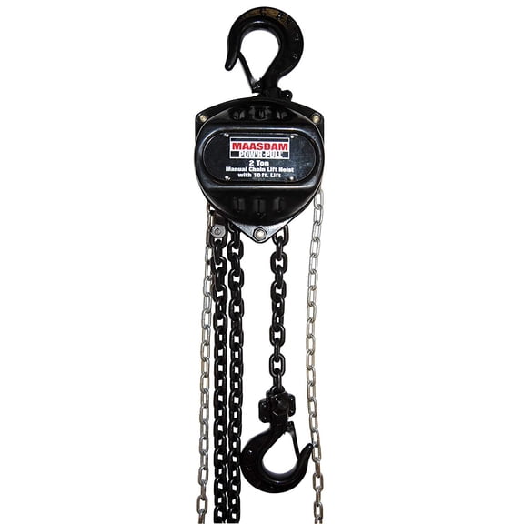 Maasdam 48520 Manual Chain Hoist 2 Ton, Black
