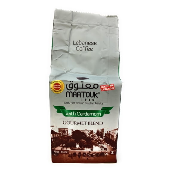 Maatouk Lebanese Coffee with Cardamom Gourmet Blend, 16 Ounce