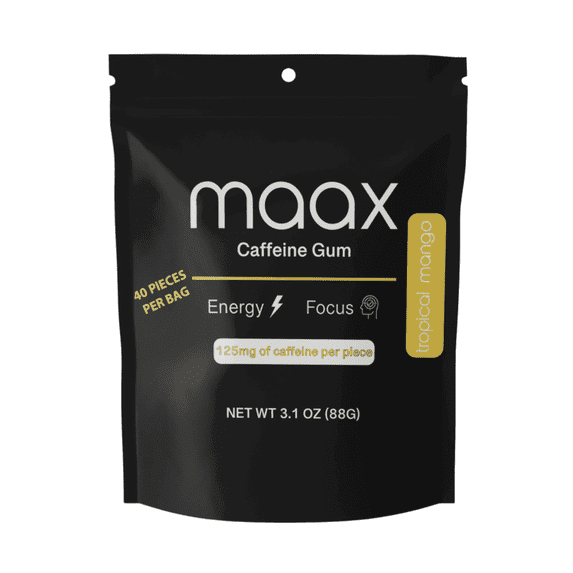 Maax Energy Gum, Tropical Mango, 40 pieces