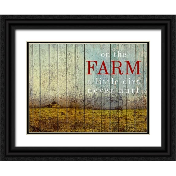 Mabat, Ynon 14x12 Black Ornate Wood Framed with Double Matting Museum Art Print Titled - On the Farm II