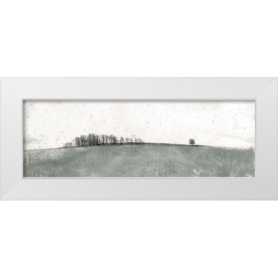 Mabat, Ynon 14x7 White Modern Wood Framed Museum Art Print Titled - Muted Distant Trees