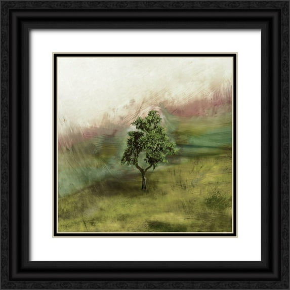 Mabat, Ynon 20x20 Black Ornate Wood Framed with Double Matting Museum Art Print Titled - Lone Oak