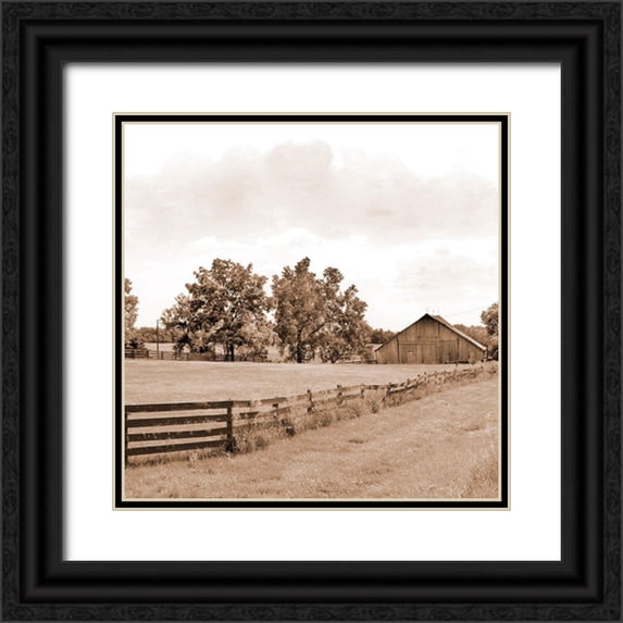 Mabat, Ynon 20x20 Black Ornate Wood Framed with Double Matting Museum Art Print Titled - Simple Farm Life