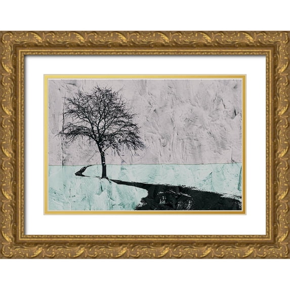 Mabat, Ynon 24x18 Gold Ornate Wood Framed with Double Matting Museum Art Print Titled - Near the Road