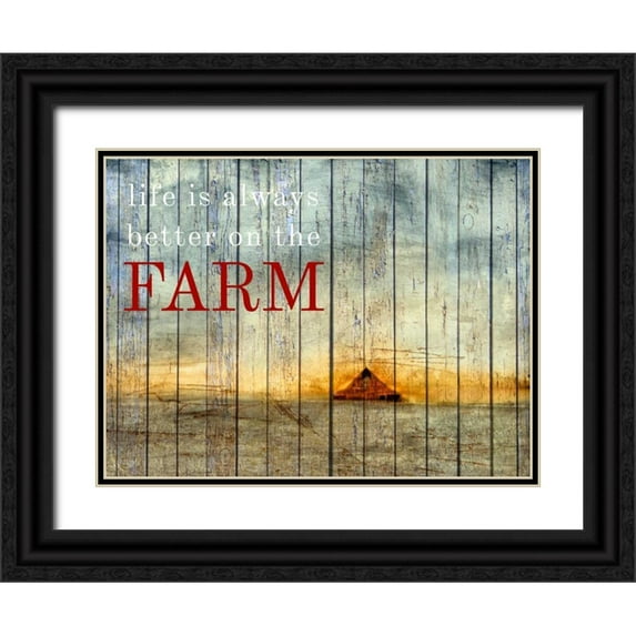 Mabat, Ynon 24x19 Black Ornate Wood Framed with Double Matting Museum Art Print Titled - On the Farm I