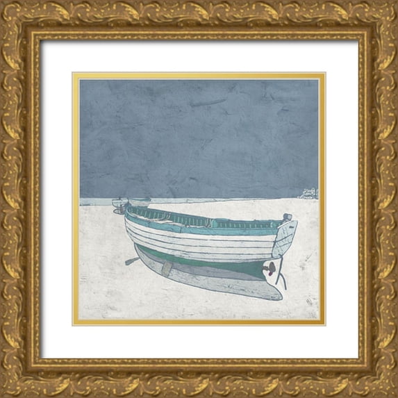 Mabat, Ynon 26x26 Gold Ornate Wood Framed with Double Matting Museum Art Print Titled - Docked Ashore I