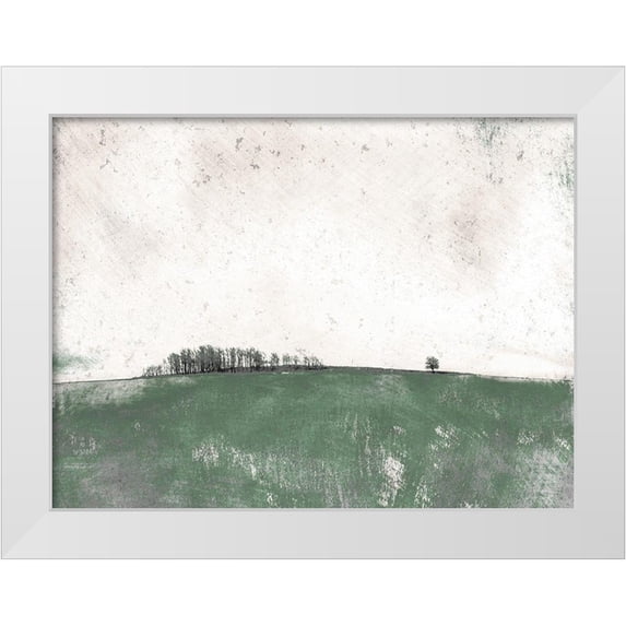 Mabat, Ynon 32x25 White Modern Wood Framed Museum Art Print Titled - Distant Trees