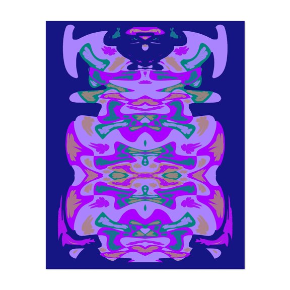 Mabel - Digital Art Psychedelic Abstract Surrealism Modern Art Geometric Pattern Unframed Wall Art Print 6 x 8 inches