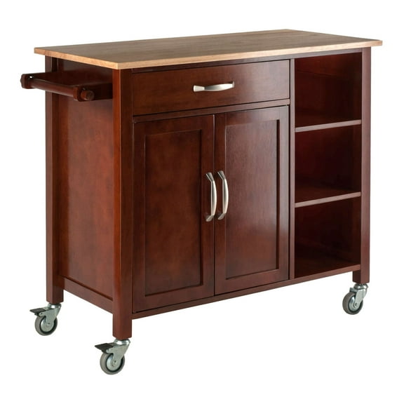 Mabel Kitchen Cart Walnut/Natural