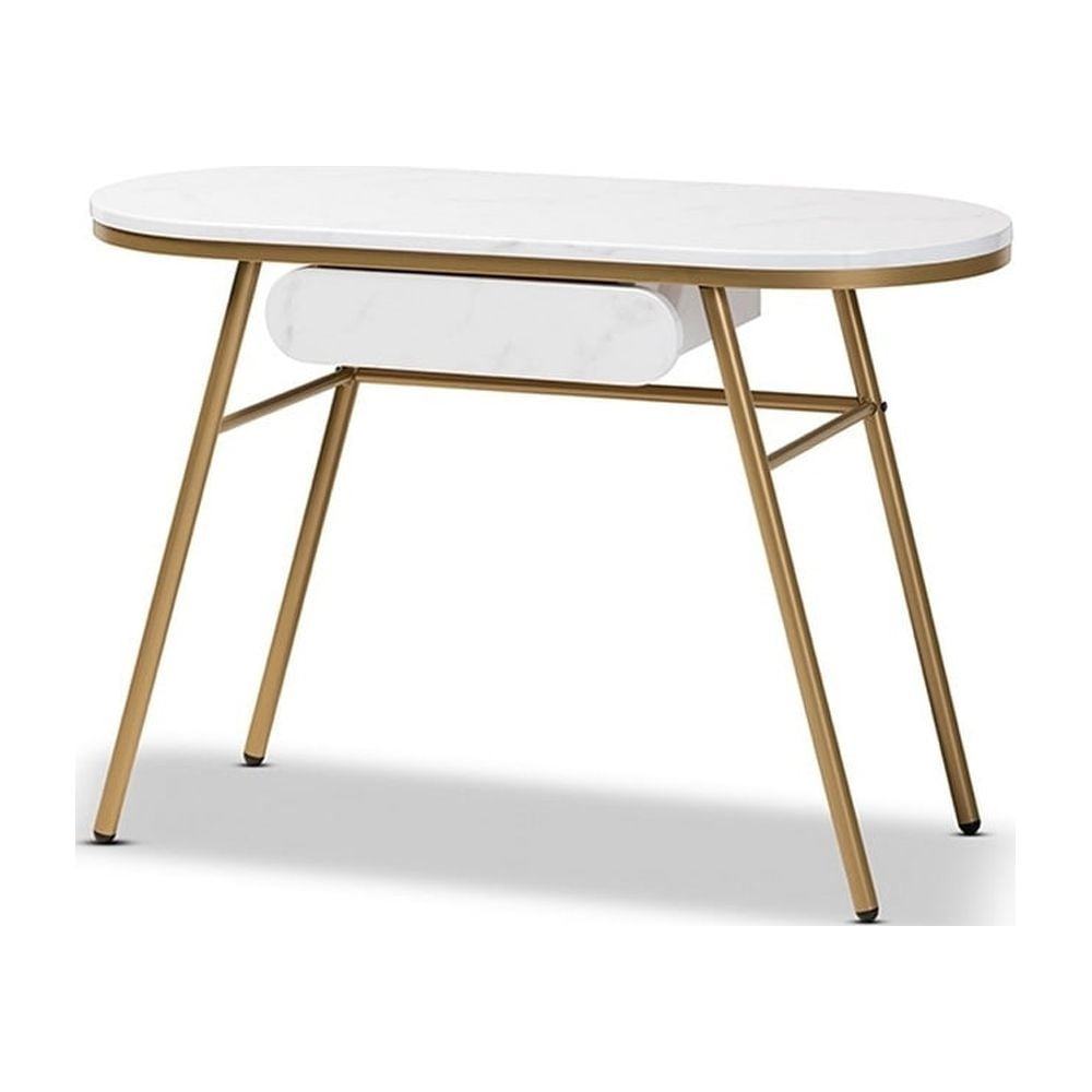 Mabel Modern and Contemporary Gold Finished Metal Console Table With