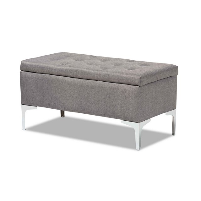 Mabel Modern and Contemporary Transitional Grey Fabric Upholstered and ...