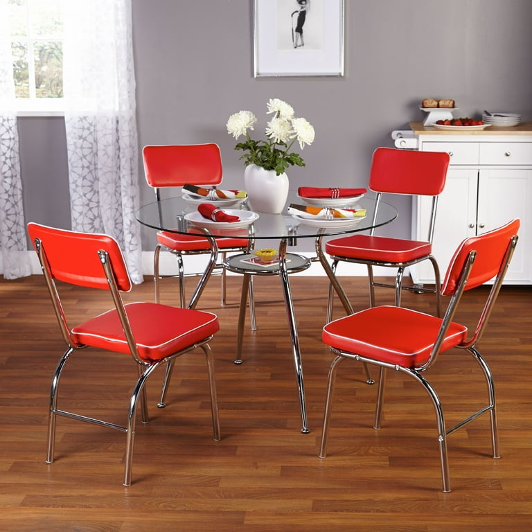 Retro red dining set hotsell