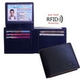 thumbnail image 1 of Mabella Genuine Leather Bifold Black Wallet RFID Blocking ID Credit Card Travel Anti Theft Gift for Men, 1 of 6