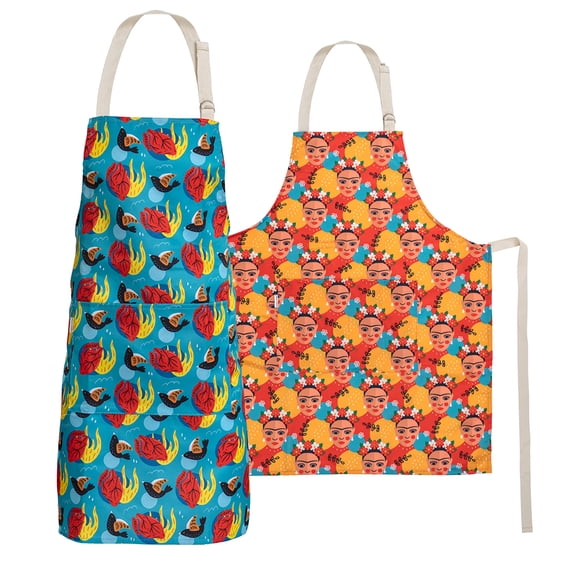 Mabie Swan - Adjustable Apron, Water resistant, with Pocket, Neck Strap, Long Tie, Ultra Thin and Light Weight (2 Pack)