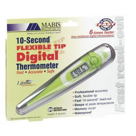 Mabis Digital Stick Thermometer, 9-Second Response, 1 Count