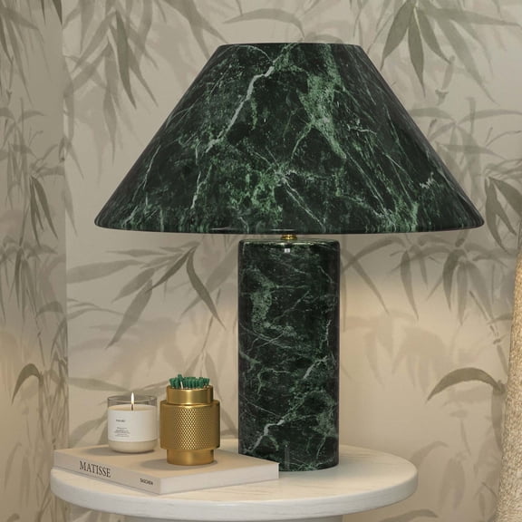 Mable 17 3/4" High Spider Green Marble Accent Table Lamp
