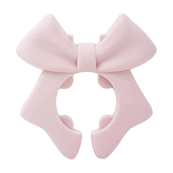 Mabor 3Pcs Spoon Holder for Pot, Bowknot Silicone Spoon Pot Pan Holder, Pink Bow Pots Clip Rest for Cooking, Heat Resistance Non-Slip Cute Stove Top Spatula Holders